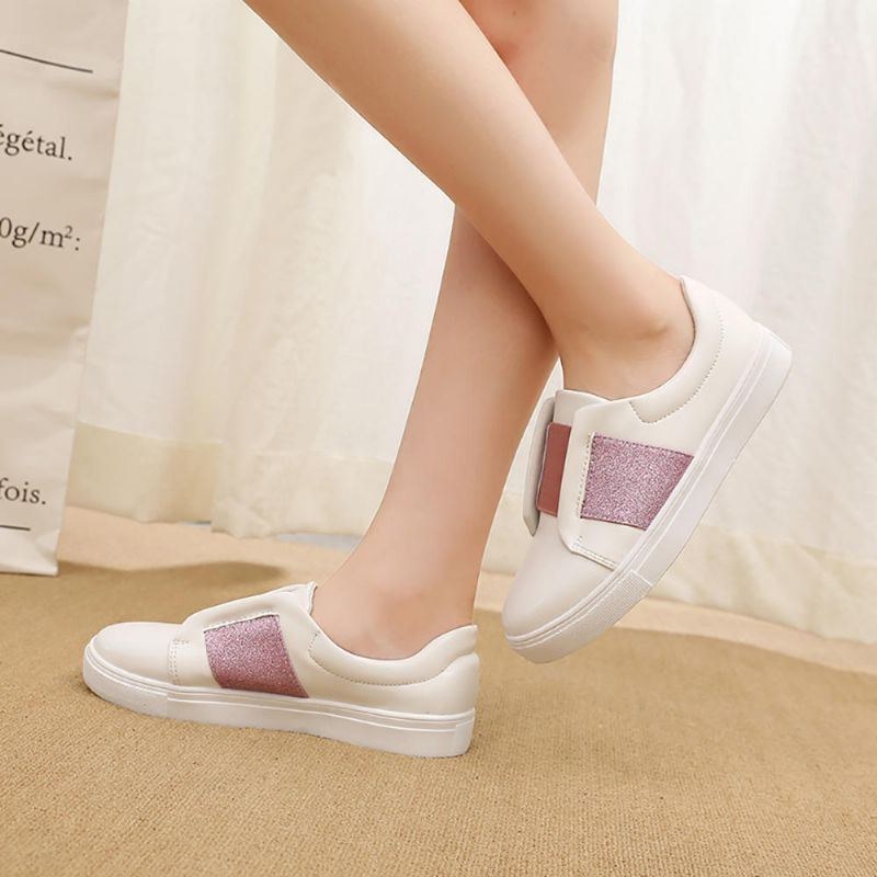 Dame Elastic Band Trainers Slip On Flats