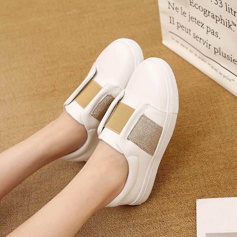 Dame Elastic Band Trainers Slip On Flats