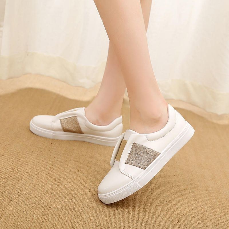 Dame Elastic Band Trainers Slip On Flats