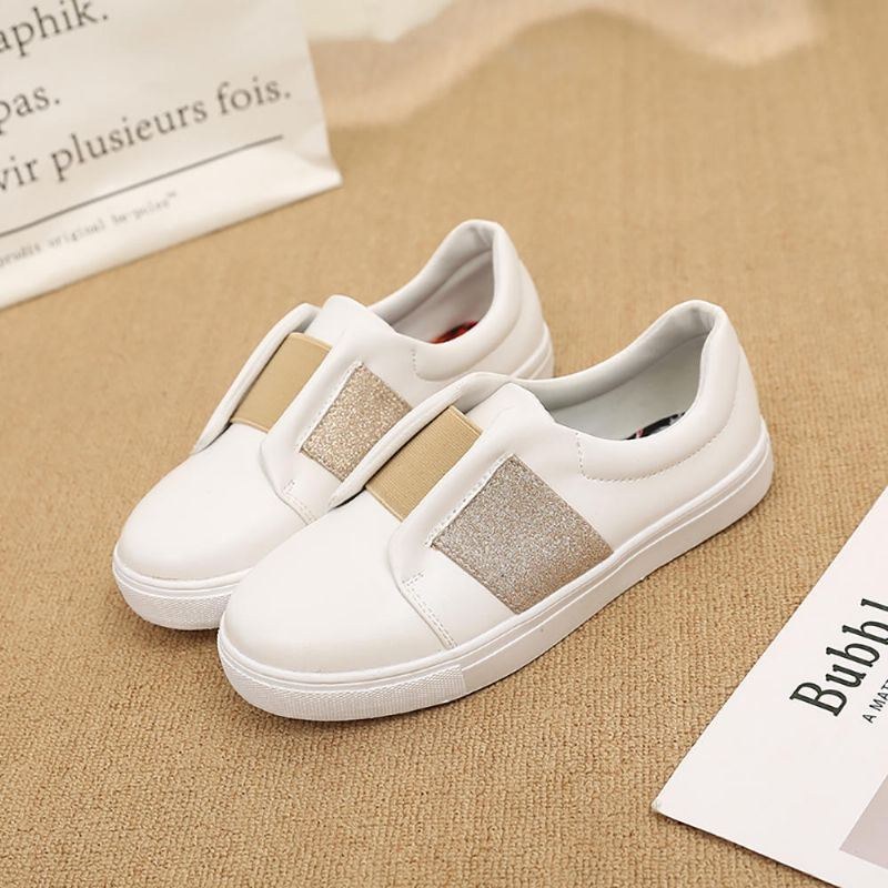 Dame Elastic Band Trainers Slip On Flats