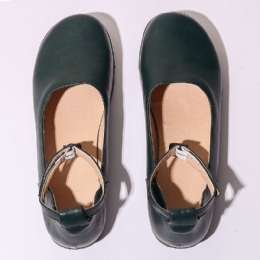 Dame Ensfarvet Casual Ankelspænde Strap Flade Loafers