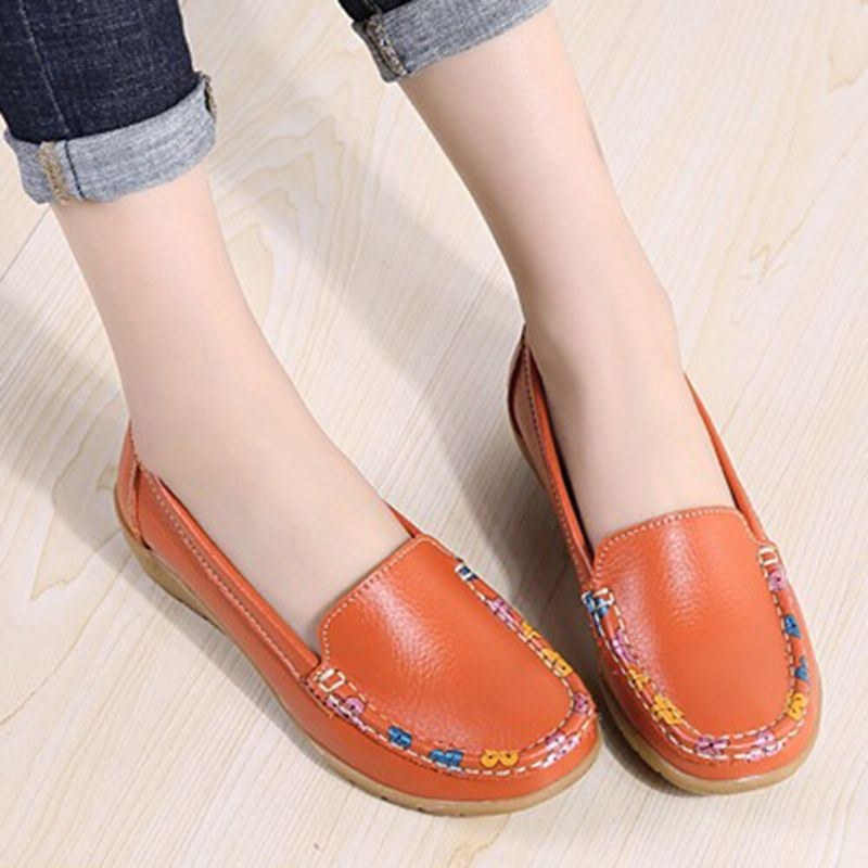 Dame Farverige Stricing Behagelige Skridsikre Casual Slip On Loafers