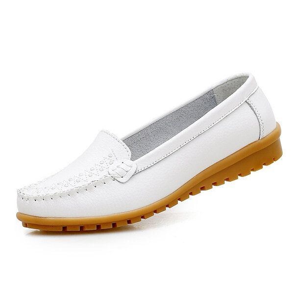 Dame Flade Sko Casual Slip On Outdoor Loafers