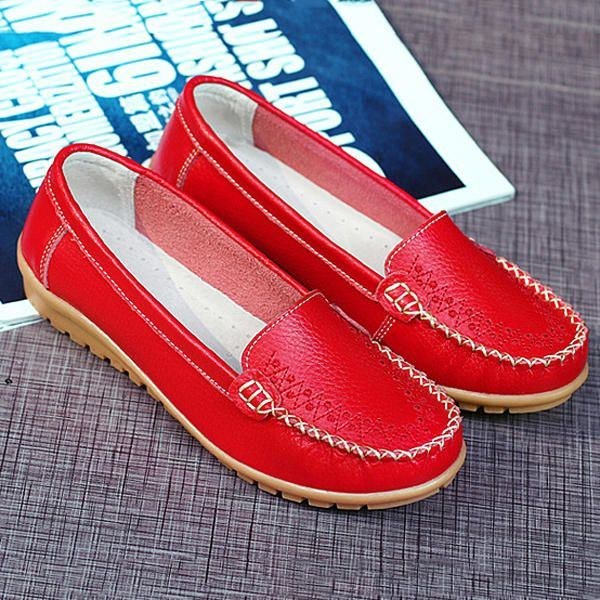 Dame Flade Sko Casual Slip On Outdoor Loafers