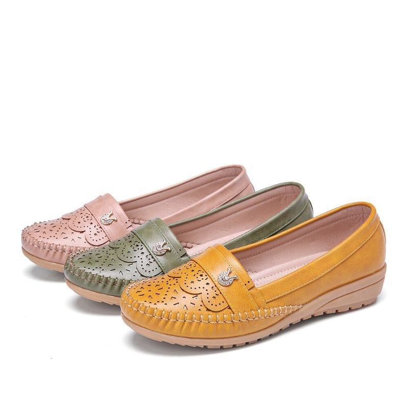 Dame Flæser Stricing Decor Hollow Comfy Non-slip Casual Flats