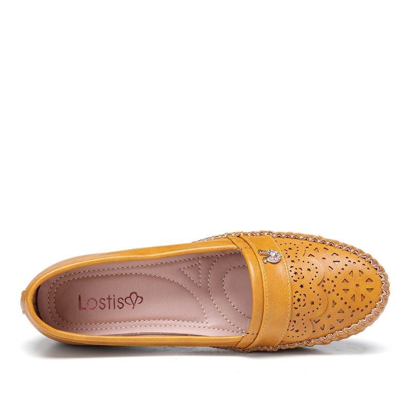 Dame Flæser Stricing Decor Hollow Comfy Non-slip Casual Flats