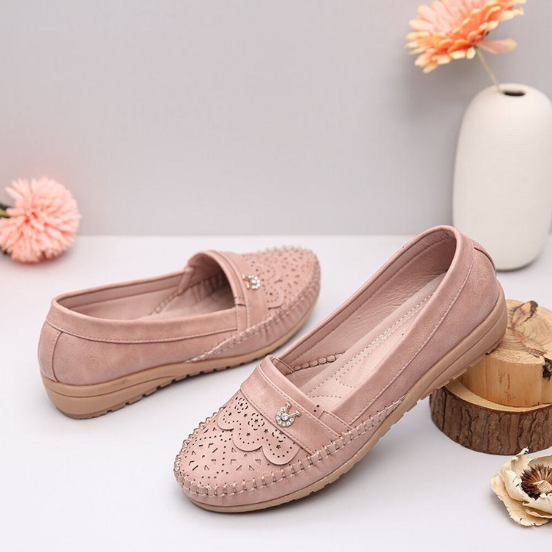 Dame Flæser Stricing Decor Hollow Comfy Non-slip Casual Flats