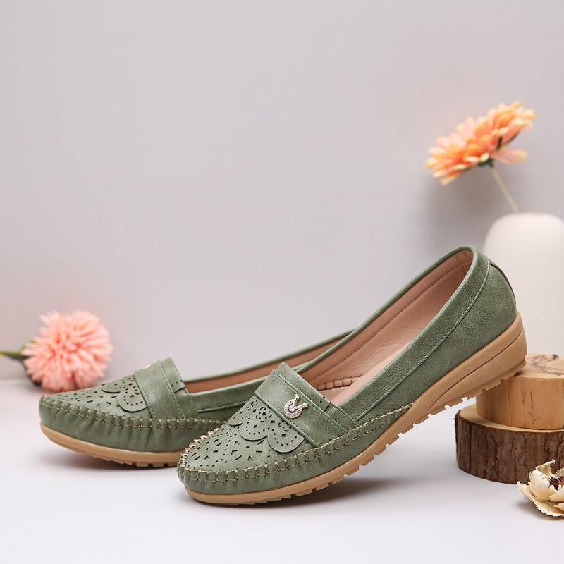 Dame Flæser Stricing Decor Hollow Comfy Non-slip Casual Flats