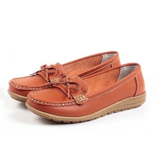 Dame Flat Slip On Casual Blød Udendørs Rund Toe Flat Loafers Sko