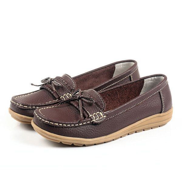 Dame Flat Slip On Casual Blød Udendørs Rund Toe Flat Loafers Sko