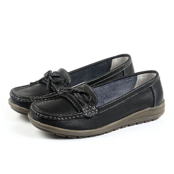 Dame Flat Slip On Casual Blød Udendørs Rund Toe Flat Loafers Sko