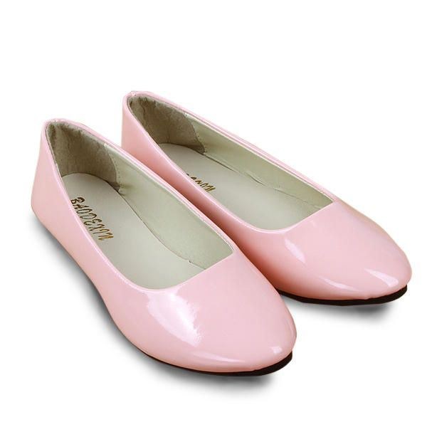 Dame Flats Casual Komfortabel Spidstå Pu Fashion Slip On Flat Loafers Sko