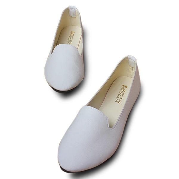 Dame Flats Komfortabel Casual Slip On Spidstå Ruskind Flat Loafers Sko