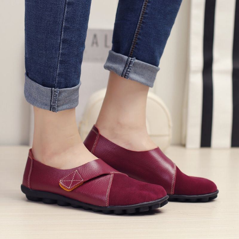 Dame Flats Shoes Slip On Komfortable Loafers Sko