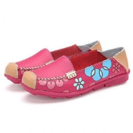 Dame Flats Sko Komfortabel Åndbar Slip On Flower Floral Flat Loafers Sko