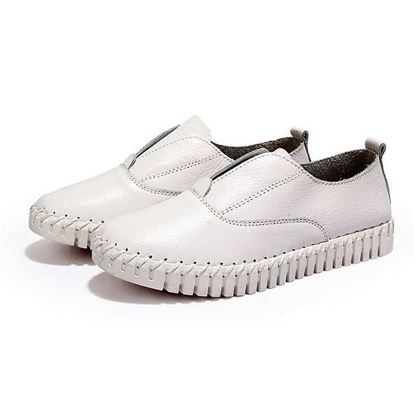 Dame Forår Casual Flats Spidse Tå Bløde Såler Sko Slip On Flat Loafers