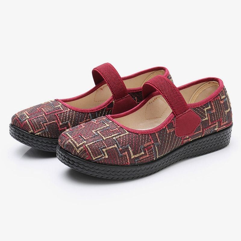 Dame Gamle Peking Klud Elastik Slip On Resistant Loafers