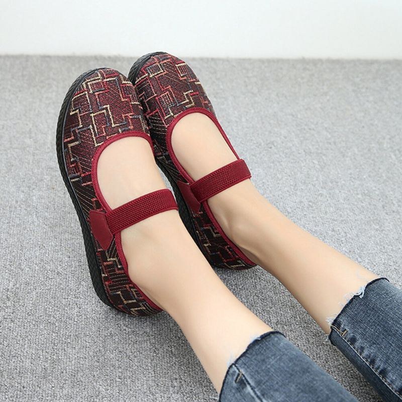 Dame Gamle Peking Klud Elastik Slip On Resistant Loafers