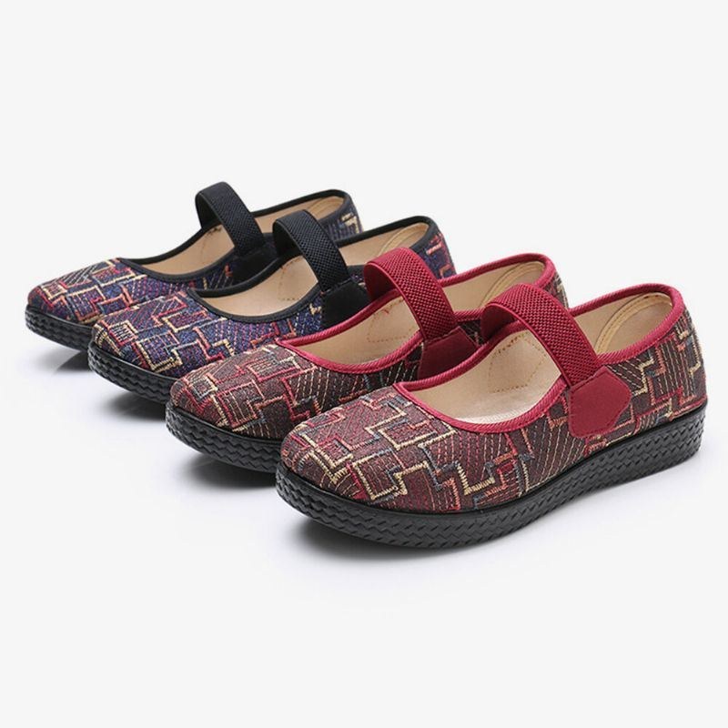 Dame Gamle Peking Klud Elastik Slip On Resistant Loafers