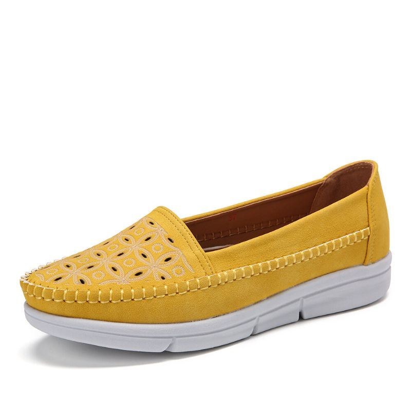 Dame Hollow Comfy Massage Blød Sål Casual Slip On Falts