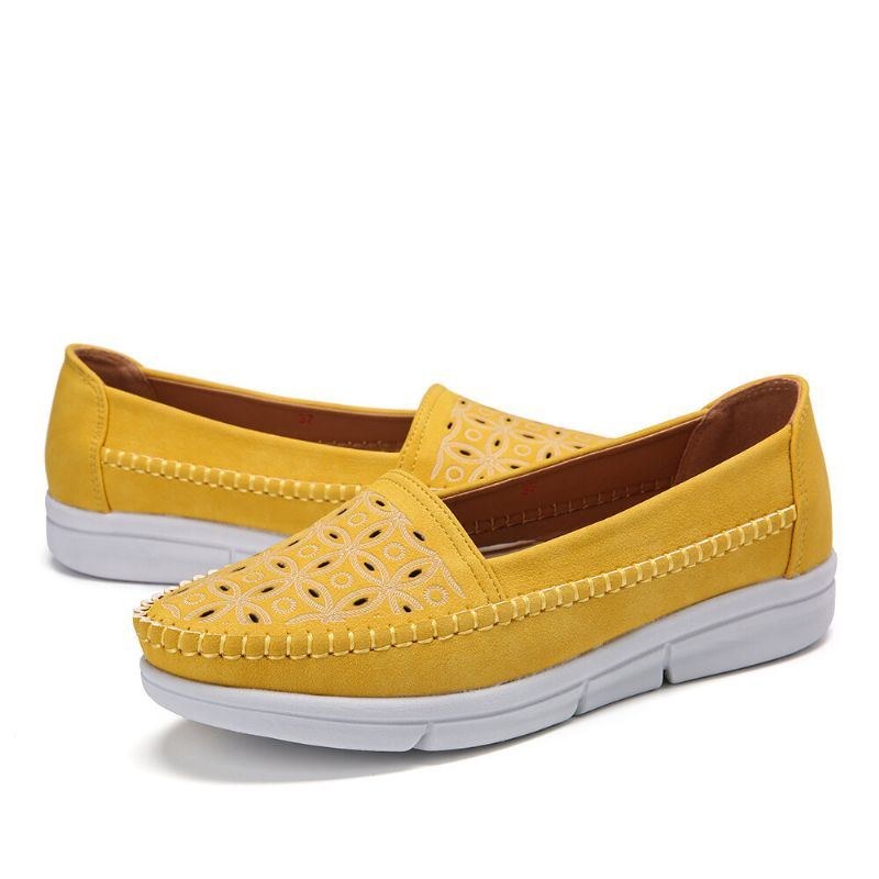 Dame Hollow Comfy Massage Blød Sål Casual Slip On Falts