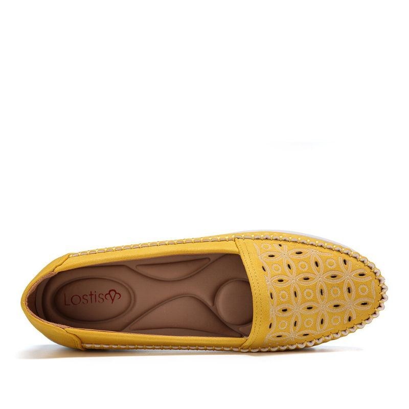 Dame Hollow Comfy Massage Blød Sål Casual Slip On Falts