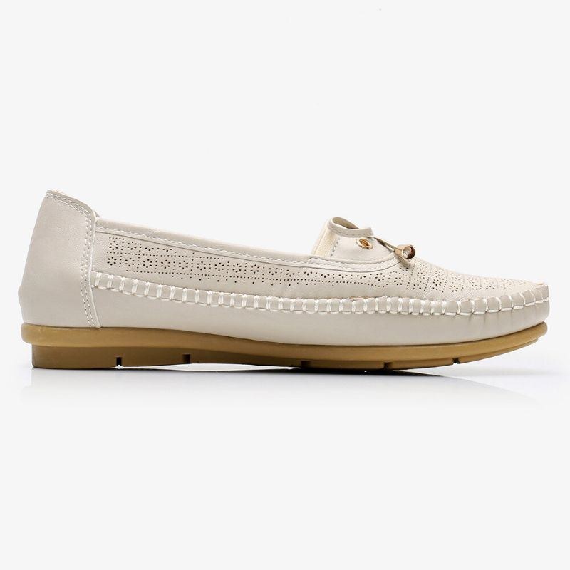 Dame Hollow Out Bue Knot Blød Sål Slip On Casual Flats