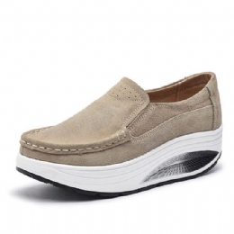 Dame Læder Rocker Sole Casual Loafers