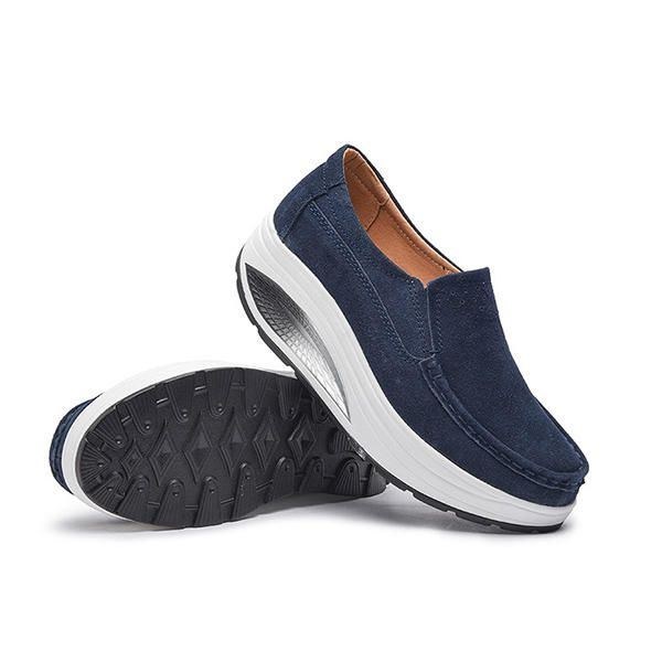 Dame Læder Rocker Sole Casual Loafers