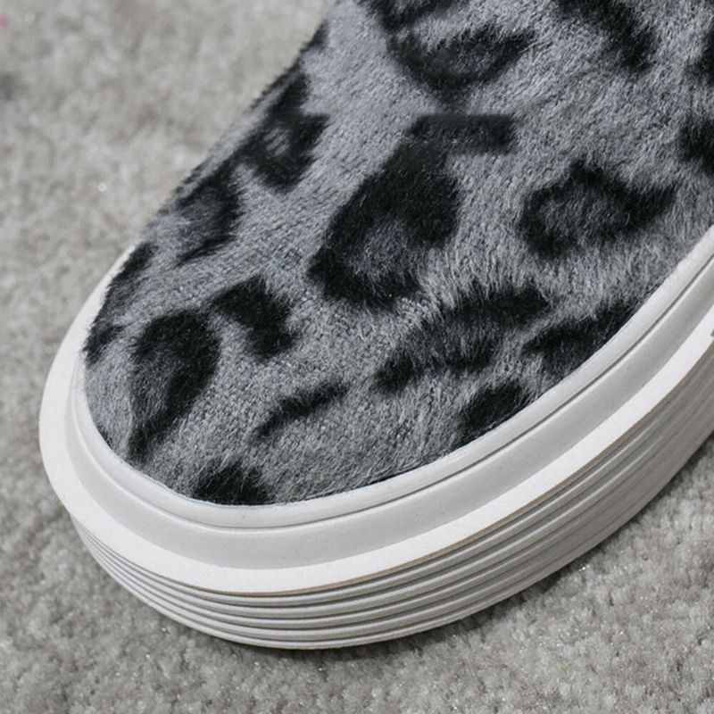 Dame Large Size Leopard Ruskind Skridsikker Comfy Casual Flats