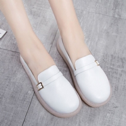 Dame Letvægtsspænde Ensfarvet Blød Slip On Casual Comfy Flats