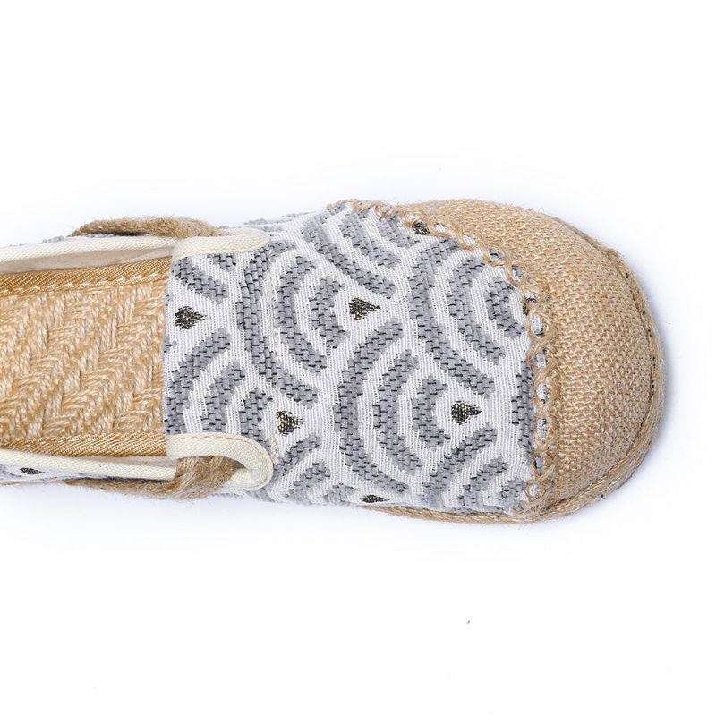 Dame Linned Behagelig Bærbar Rund Toe Casual Espadrille Flade Loafers