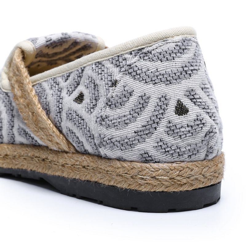 Dame Linned Behagelig Bærbar Rund Toe Casual Espadrille Flade Loafers