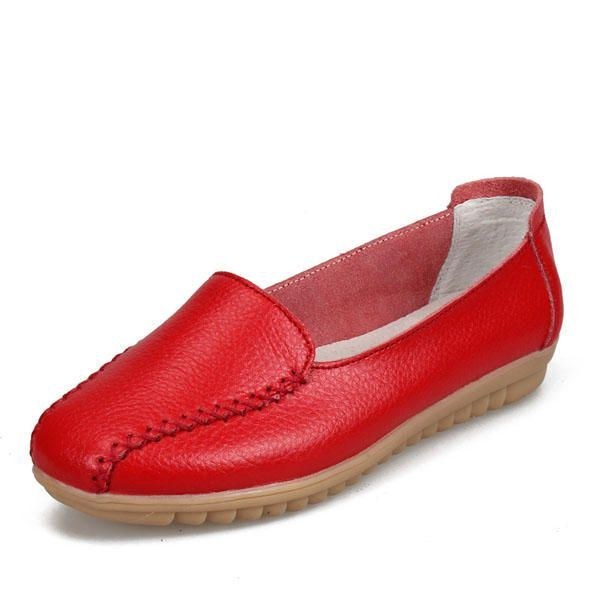 Dame Loafers Sko Casual Outdoor Slip On Læder Flats