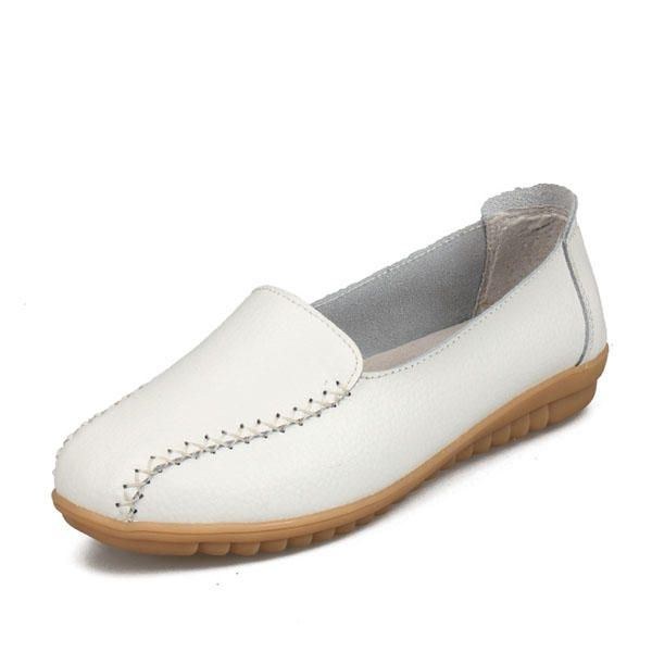 Dame Loafers Sko Casual Outdoor Slip On Læder Flats