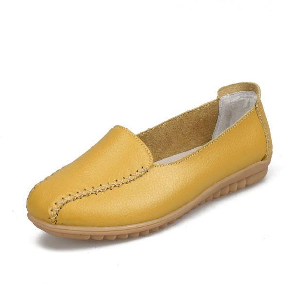 Dame Loafers Sko Casual Outdoor Slip On Læder Flats