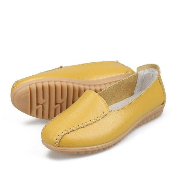 Dame Loafers Sko Casual Outdoor Slip On Læder Flats