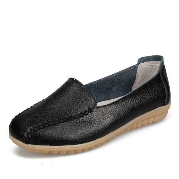 Dame Loafers Sko Casual Outdoor Slip On Læder Flats