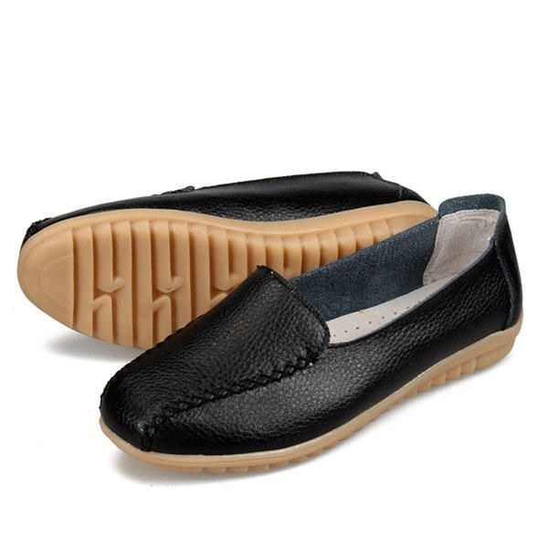 Dame Loafers Sko Casual Outdoor Slip On Læder Flats