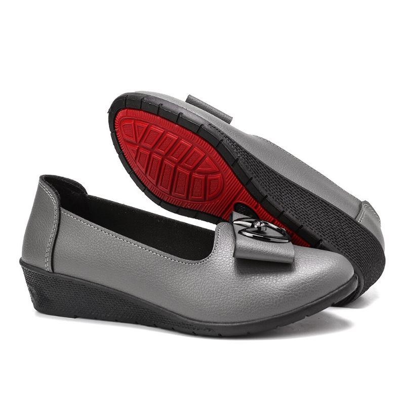 Dame Metail Decor Behagelig Sål Shallow Casual Slip On Loafers