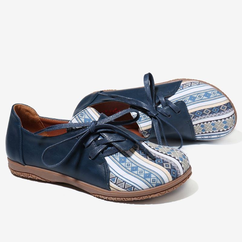 Dame Mønster Splejsning Dekor Non-slip Comfy Flat Loafers