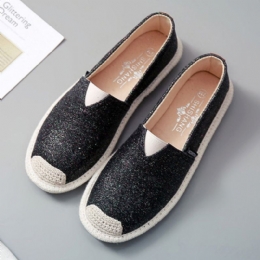 Dame Pailletter Dekor Elastik Blødt Behagelig Casual Fisherman Flats Sko