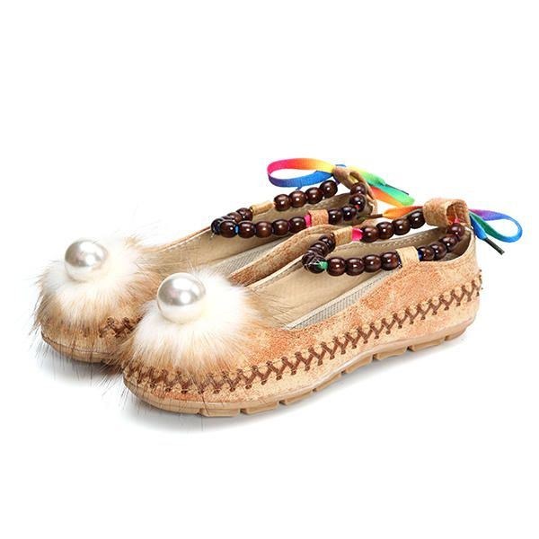 Dame Perler Farverige Flats Loafers Komfortable