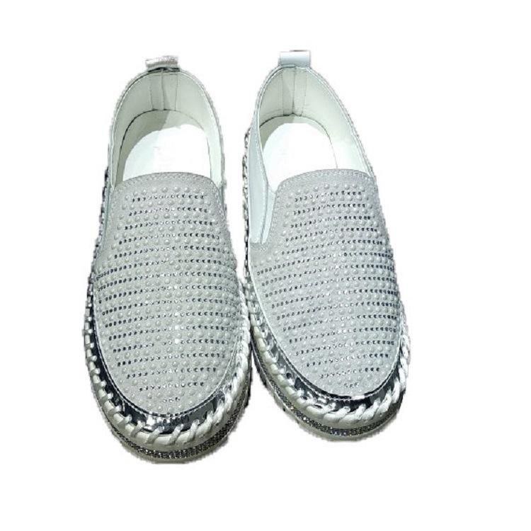 Dame Plus Size Rhinestone Dekoration Åndbar Slip On Comfy Casual Flats