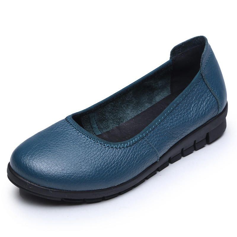 Dame Ren Farve Komfortable Bløde Slip-on Flats Sko