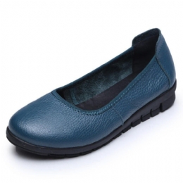 Dame Ren Farve Komfortable Bløde Slip-on Flats Sko