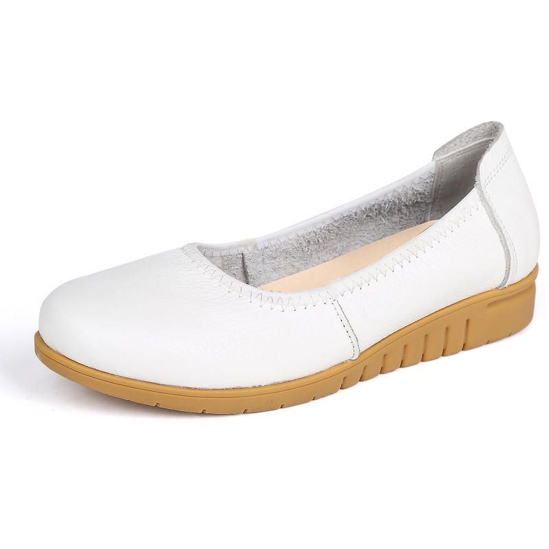 Dame Ren Farve Komfortable Bløde Slip-on Flats Sko