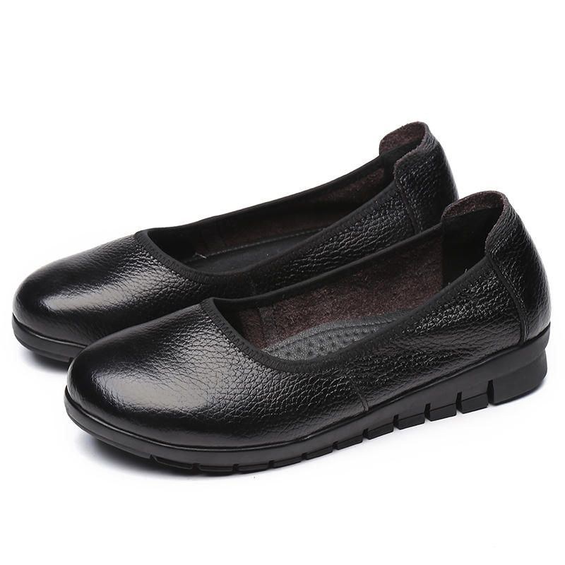 Dame Ren Farve Komfortable Bløde Slip-on Flats Sko