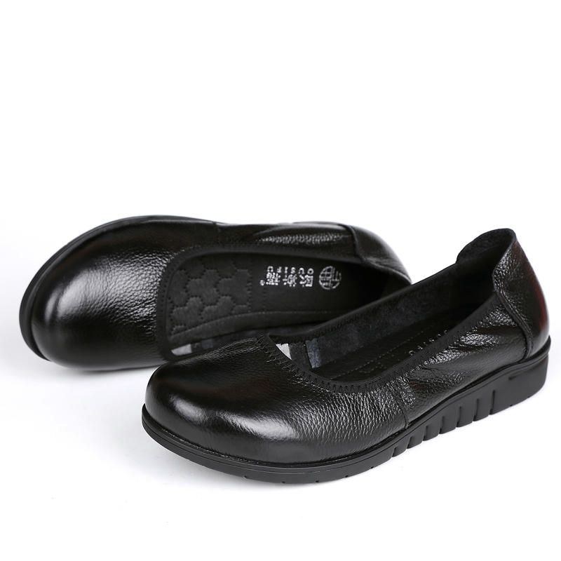 Dame Ren Farve Komfortable Bløde Slip-on Flats Sko