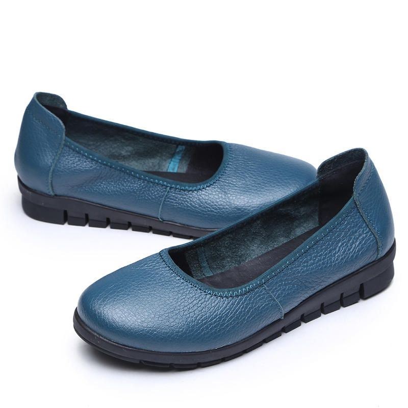 Dame Ren Farve Komfortable Bløde Slip-on Flats Sko